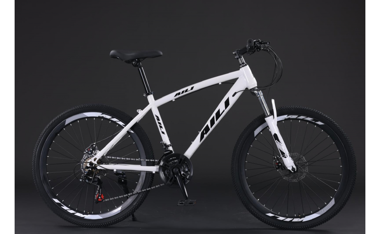 Aili Mountain Bike White Bicycle full side 2
